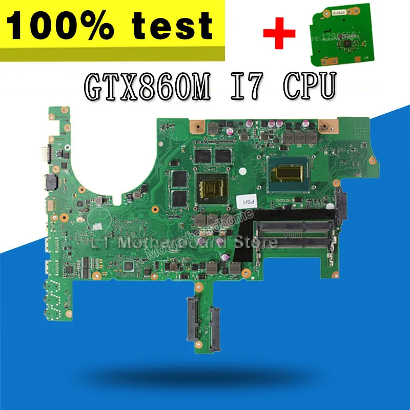Отправка платы + G751JM материнская плата GTX860M i7 cpu для For Asus G751J ноутбука
