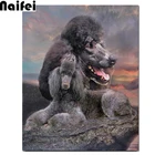 Новые поступления 5D алмазов картина собака пуделя камни в форме ромбакруглый Бриллиантовая мозаичная фигурка животного Алмазная вышивка крестиком стены Стикеры