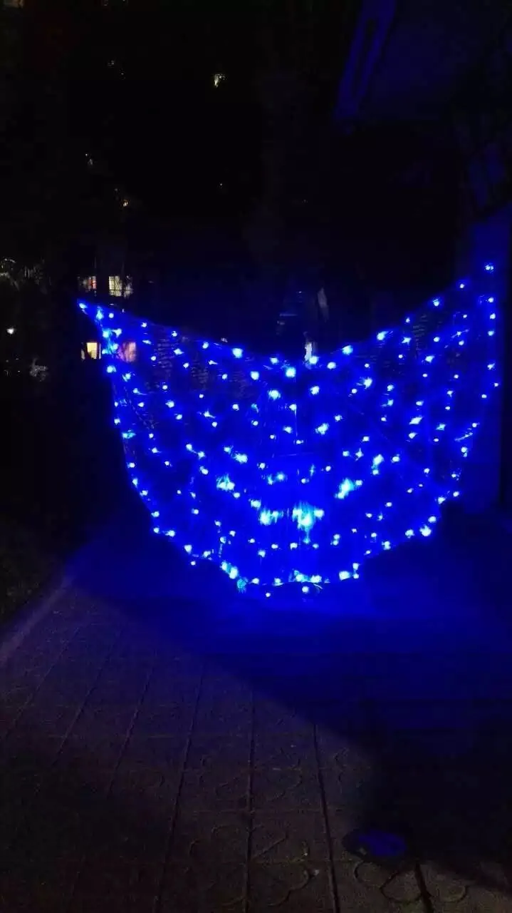 

New Fashion Light Wing Led Costume Single Color Wings DJ Wing Girls Dance Costumes led beads cloak
