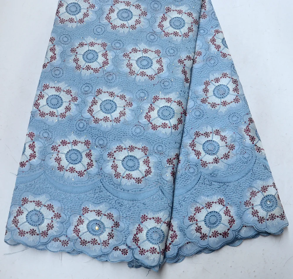 

latest sky blue African Bridals swiss voile Wedding lace African Tradtional Wedding Swiss Voile lace fabric