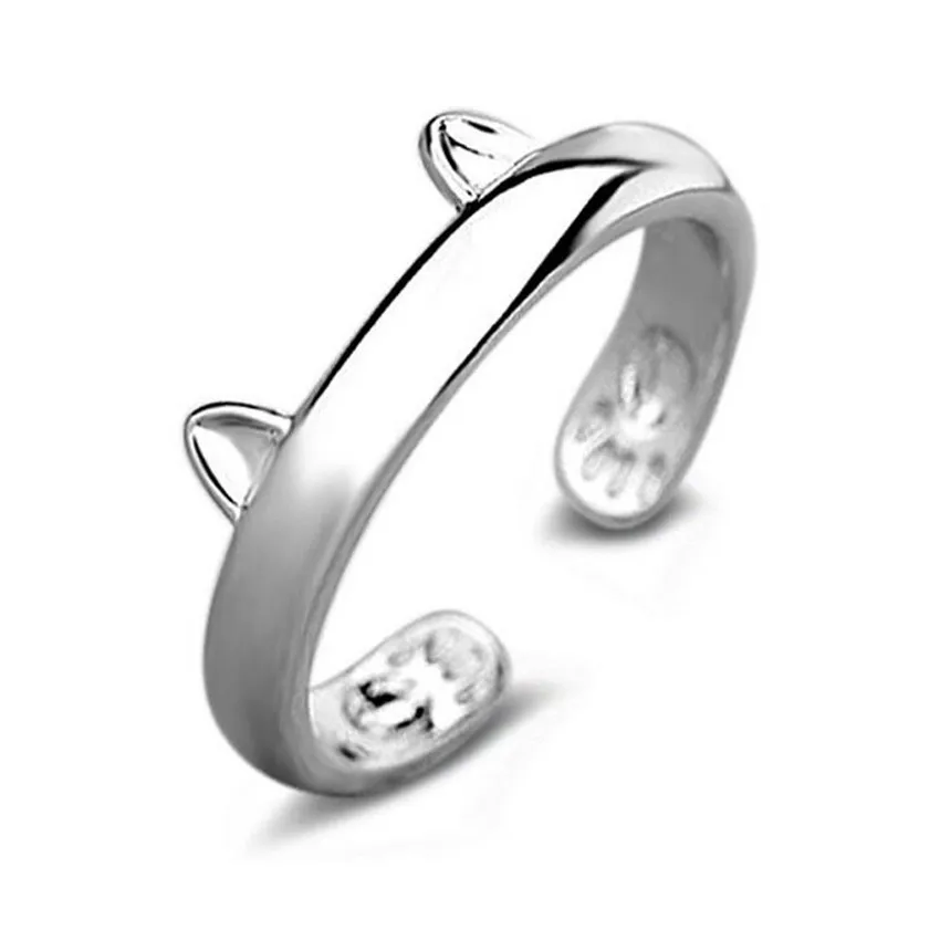 Женское кольцо с кошачьими ушками креативное открытое ювелирное изделие в