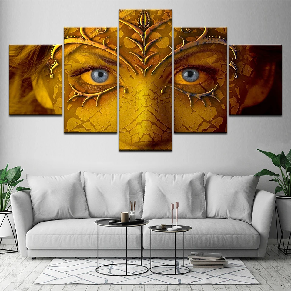 5 шт. настенные картины с голубыми глазами для гостиной | Дом и сад