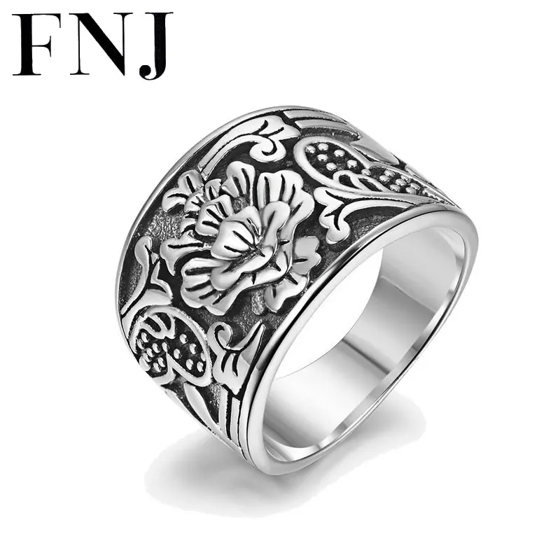 Мужские и женские кольца FNJ серебро 925 пробы в винтажном стиле|thai silver ring|925 ringrings for
