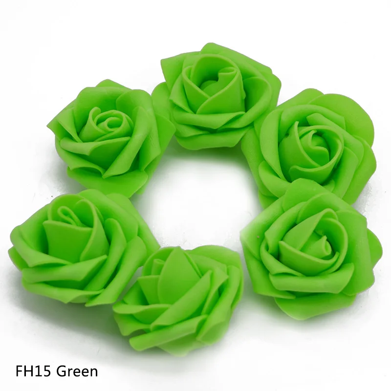 green 30 шт./лот 4 см розы DIY ВЕНОК ручной работы искусственные из ПЭ пены цветок голова Скрапбукинг Ремесло поддельные цветы Свадебные украшения - Цвет: green