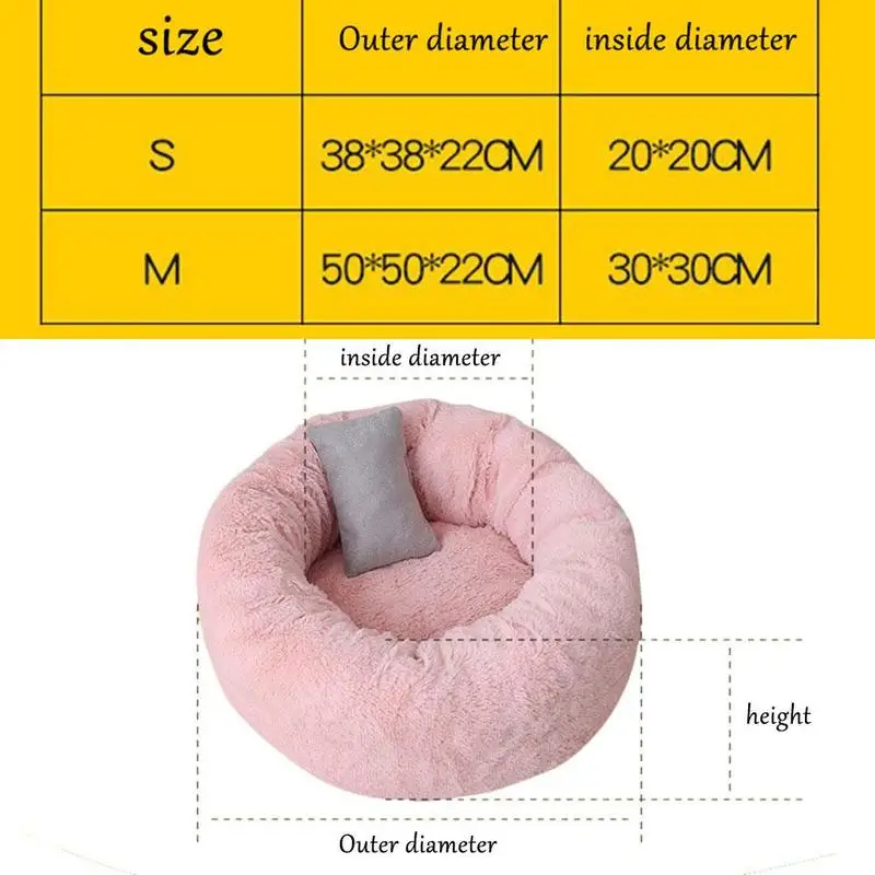 

Cozy Fleece Round Pet Bed Anit-skip Dog Basket Kennel Dog Cushion For Medium Samll Dogs Puppy Chihuahua Padding Mat Cat Nest