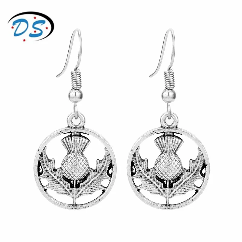 

Dongsheng jewelry Серьги для женщин Outlander Шотландия расторопши висячие серьги в форме цветов Ретро серьги висит oorbellen