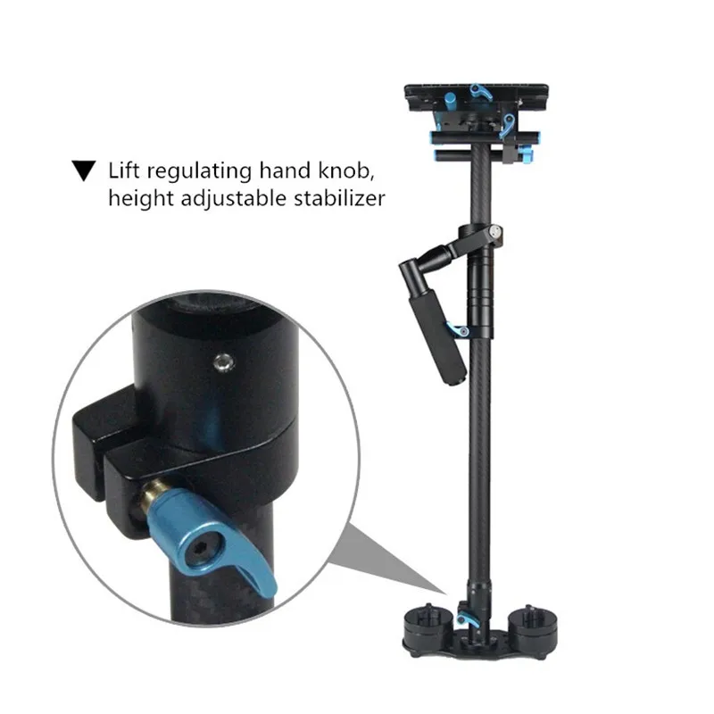 YELANGU High Quality Straight Rod Carbon Fiber 70-120cm Adjustable Handheld Stabilizer Steadicam for DSLR Camera Camcorder | Электроника