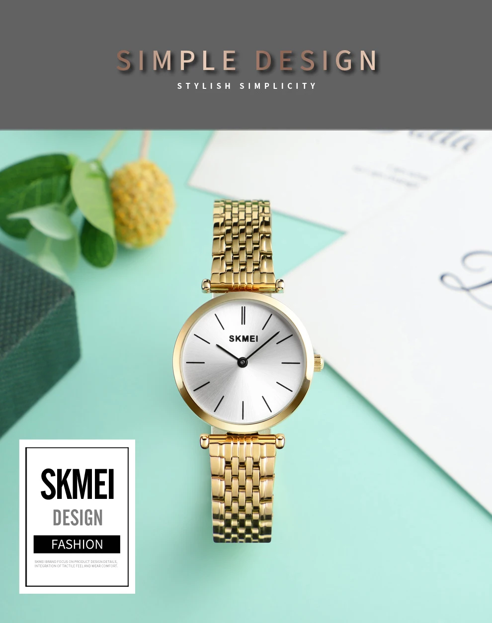 SKMEI Топ Роскошные Кварцевые часы для женщин Мода маленький циферблат женские часы нержавеющая сталь Группа водонепроница