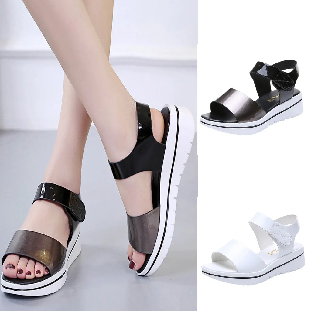 Женские Летние босоножки на высокой танкетке с открытым носком 10 июня|Боссоножки