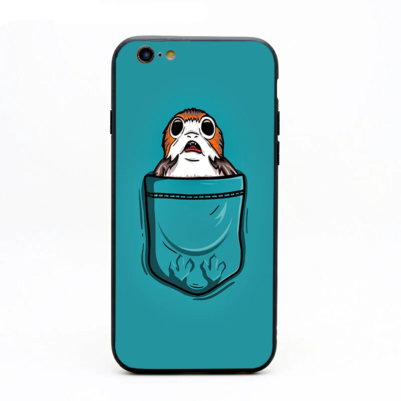 Porg в кармане Звездные войны Чехлы для телефона из термополиуретана + PC черные