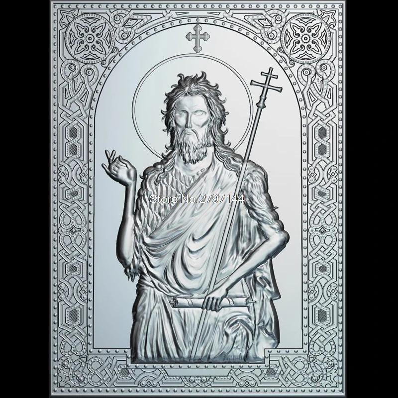

Sf_Ioan_Botezatorul 3d model for cnc STL format Religion 3d Relief Model STL Router 3 axis Engraver ArtCam