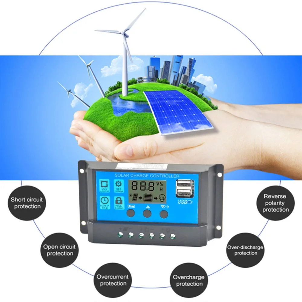 Горячая Распродажа автоматический контроллер заряда солнечной батареи 40A/50A/60A с