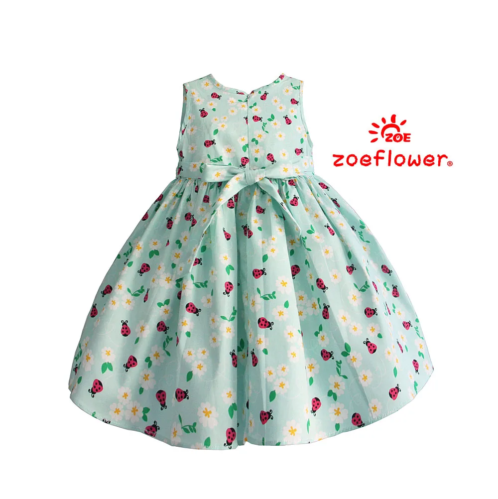 Zoeflower/Новые летние хлопковые тканые платья-безрукавки без рукавов с принтом