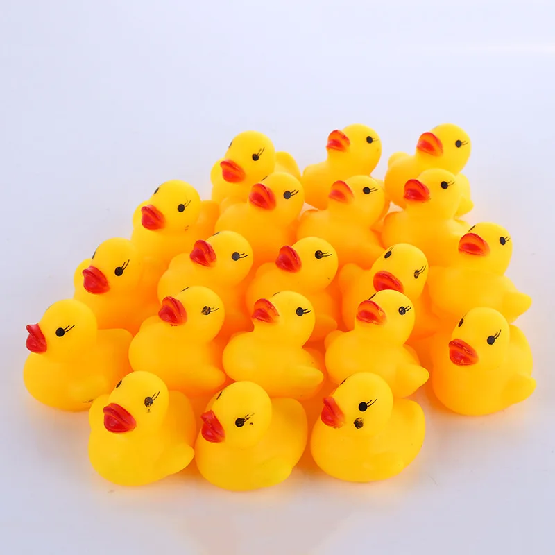 10pcs/lot Little Yellow Ducks Baby Water Bathing Toys Funny Squeezed Sound Mini Shower Float Pure Natural Rubber for Kids | Игрушки и
