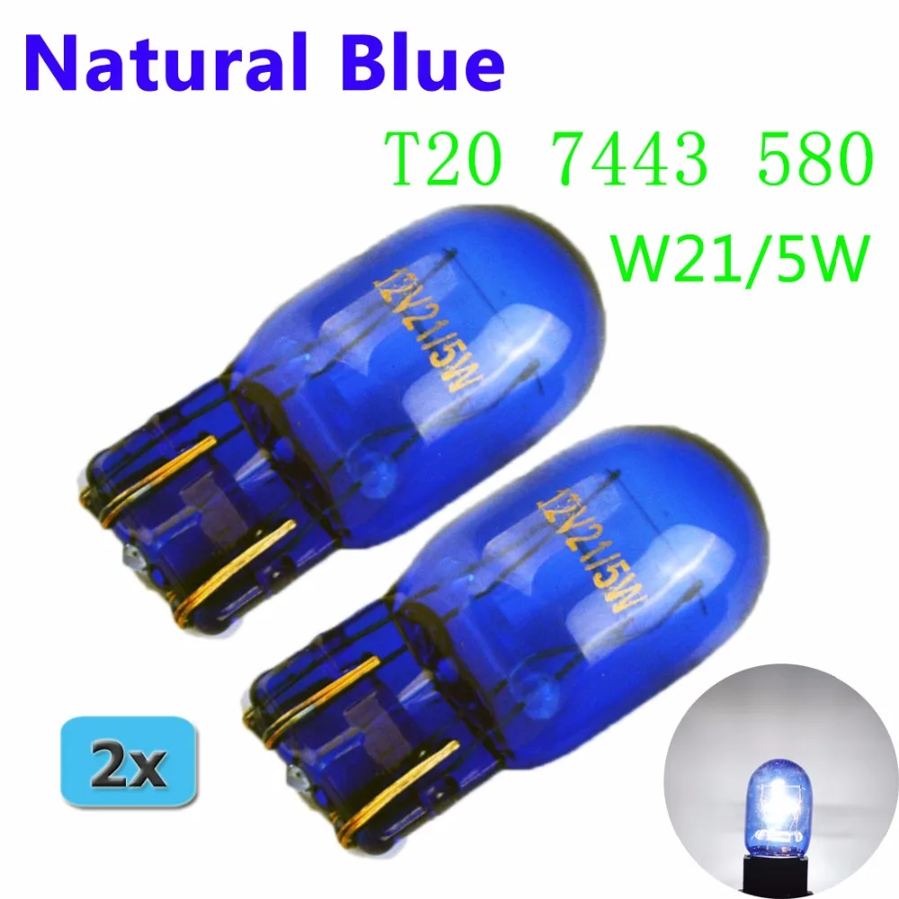 Flytop (2 шт./лот) 580 7443 W21/5W XENON Super White T20 натуральное голубое стекло 12V 21/5W W3x16q