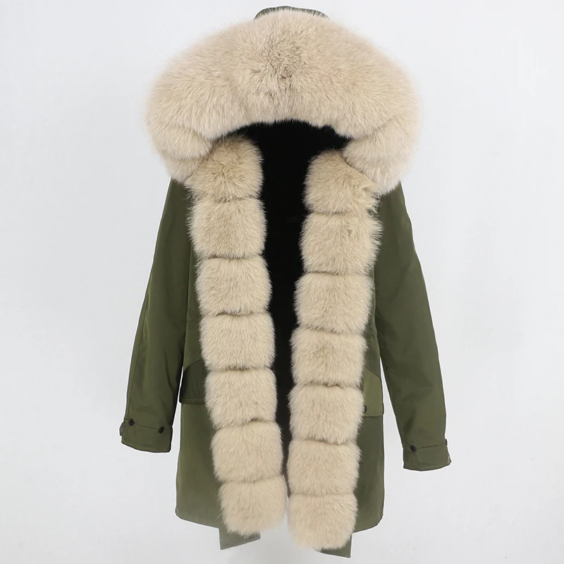 OFTBUY Водонепроницаемая длинная парка зимняя куртка Женское пальто из натурального меха натуральный Лисий меховой капюшон, воротник теплый съемный уличная Роскошная Новинка