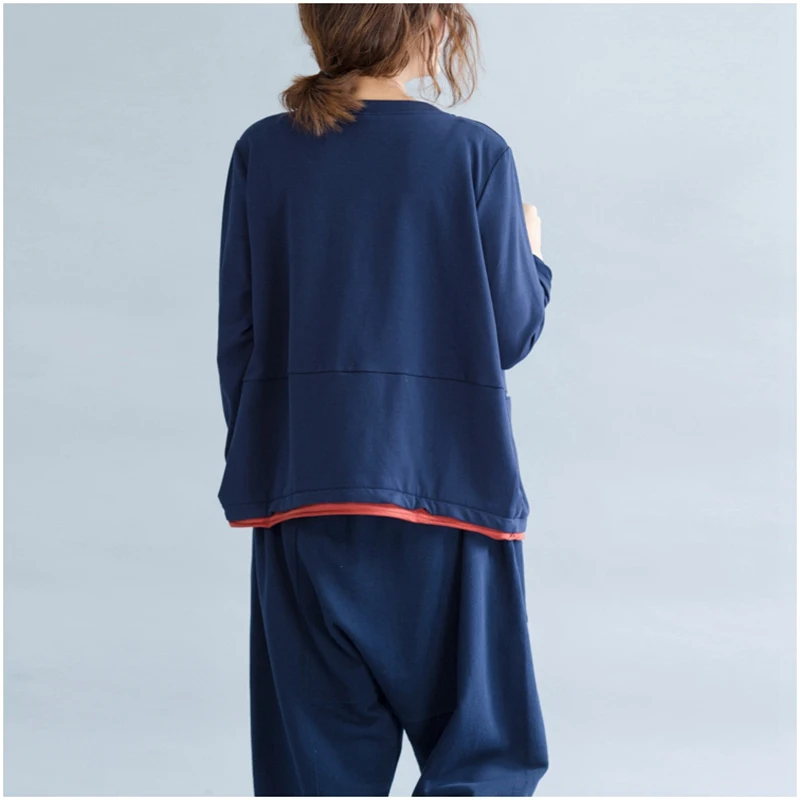 Женская короткая куртка elseisle синяя бомбер в Корейском стиле осенняя Харадзюку