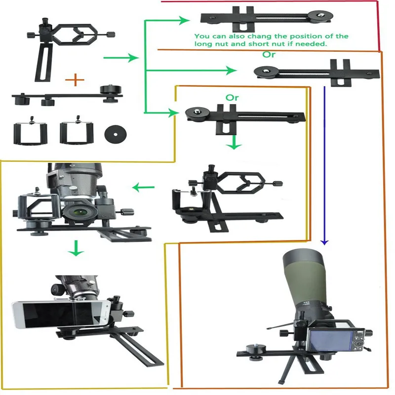 Полностью металлический адаптер для камеры смартфона телескоп бинокулярного