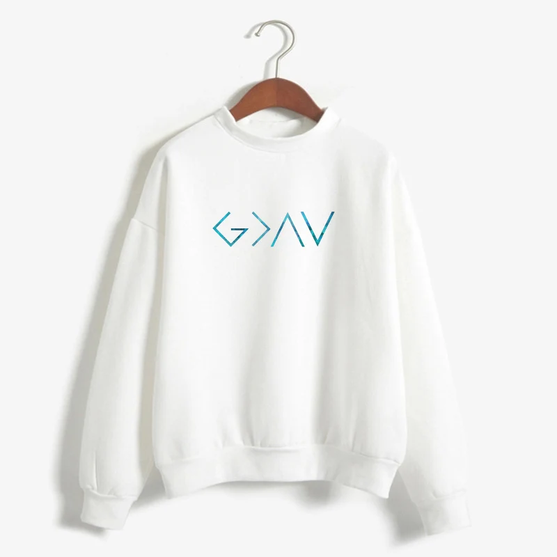 Бог больше, чем высокие и низкие толстовки для женщин Повседневное Crewneck Толстовка Pullvoers свободные пот Femme костюмы