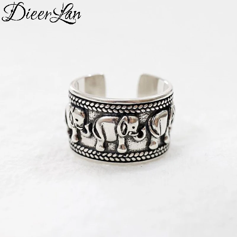 DIEERLAN Bijoux модные богемные Слоны антикварные большие кольца винтажные Свадебные