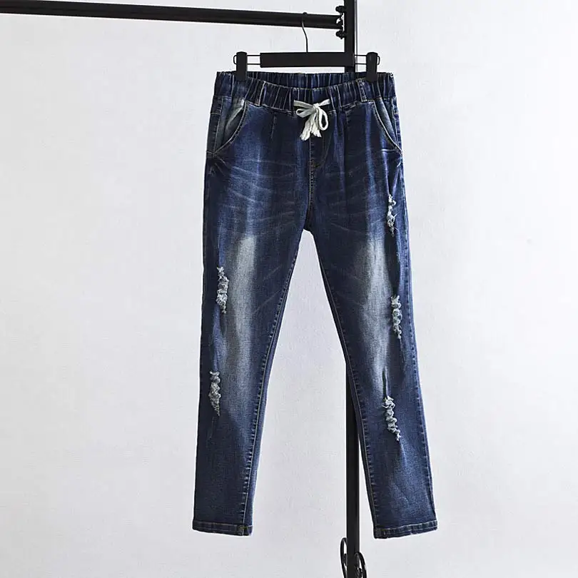 F7 плюс Размеры Повседневное Для женщин джинсы сезон: весна–лето потертое