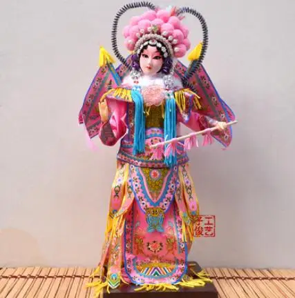 

Gifts with Chinese characteristics, Peking Opera figures, Mu Guiying, ornaments, silk, Chinese style handicrafts