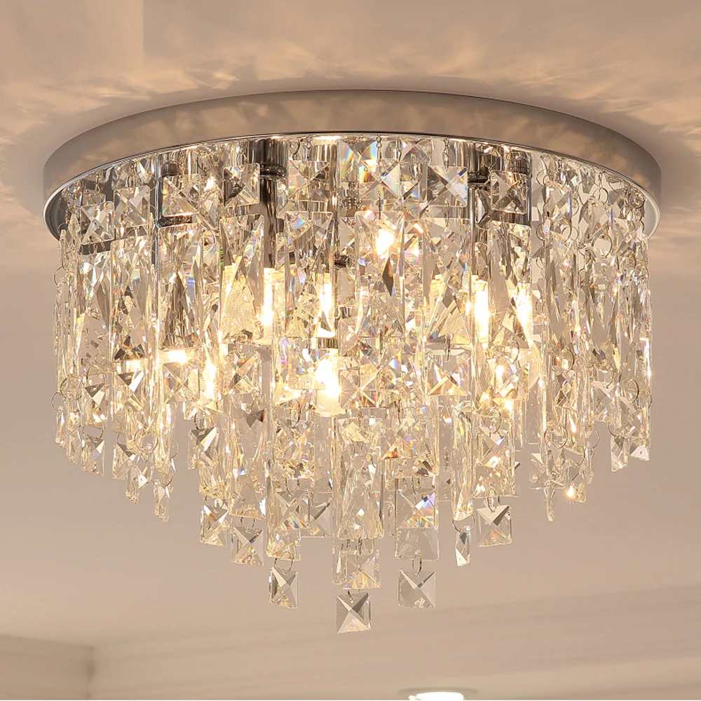 Круглый дизайн хрустальный потолочный светильник современный cristal plafonnier светодиодный светильник для гостиной спальни