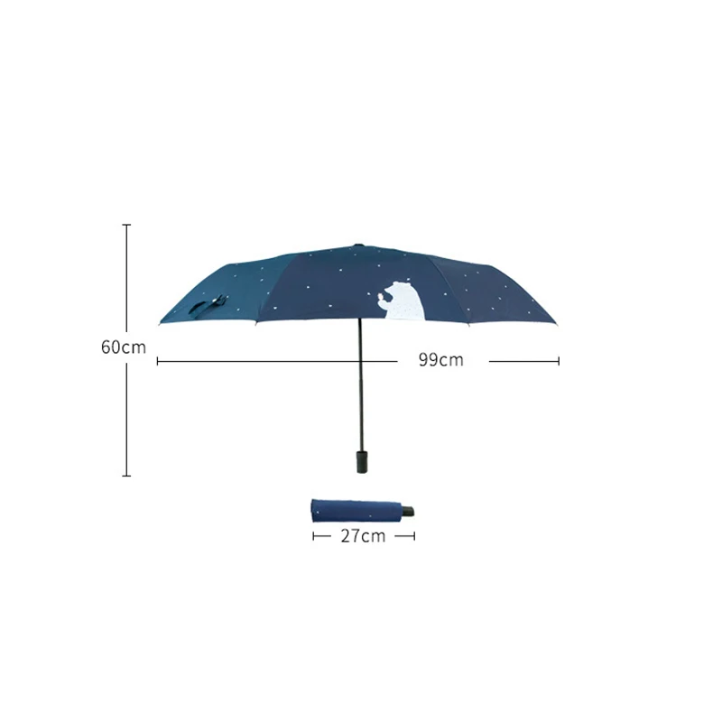 

YADA Blue & White Creativity Cute Designer Bear Pattern Rain Women uv High Quality Umbrella For Womens Windproof Umbrellas YS052
