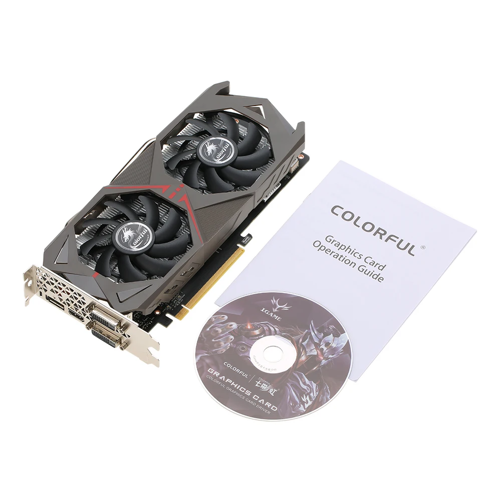 Красочная видеокарта GeForce GTX 1060 GPU 6GB 192bit Esport Gaming GDDR5 6144M PCI-E X16 3,0 VR Ready с 2 вентиляторами охлаждения
