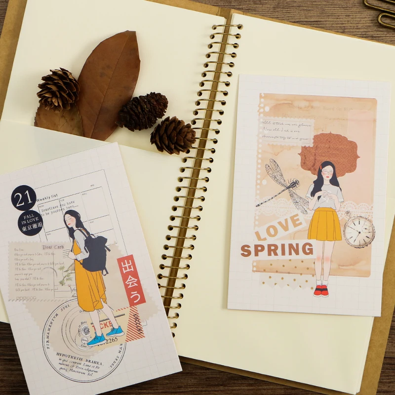 30 шт./кор. Мода девушка жизнь открытка влюбиться поздравительная на Рождество и