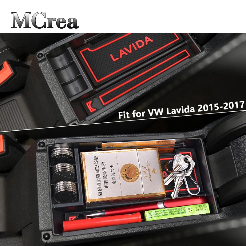 MCrea автомобильный ящик в салон для хранения подлокотнике ABS VW Tiguan 2017 2010-2016 Volkswagen