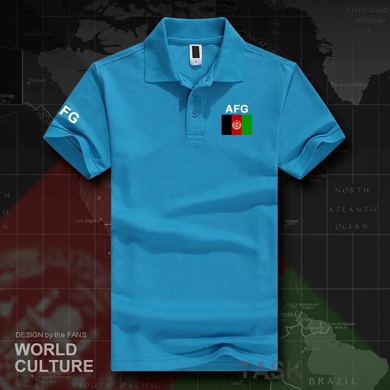 Afghan polo рубашки мужские с коротким рукавом белые бренды напечатаны для страны хлопок национальная команда флаг AFG ислам пашто - Цвет: polo-sapphire