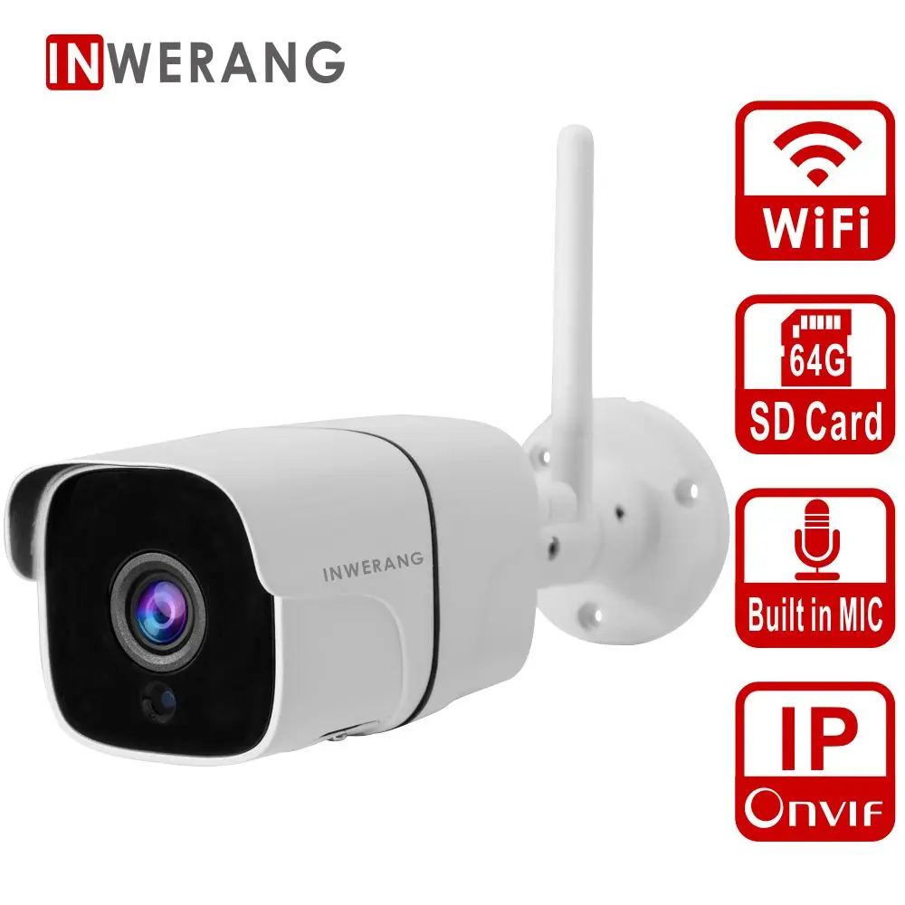 Inwerang WiFi IP камера открытая HD 1080 P водонепроницаемая ночное видение 2MP беспроводная