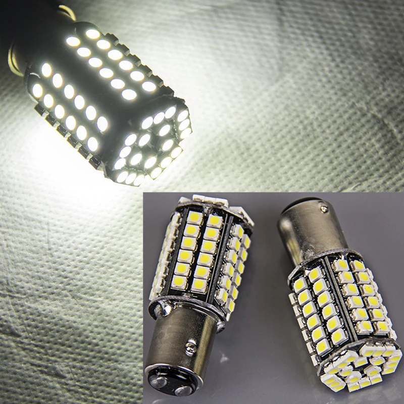 

2pcs/set 1157 BAY15D 80LED White Car Reverse Backup Tail Stop Brake Light Bulb