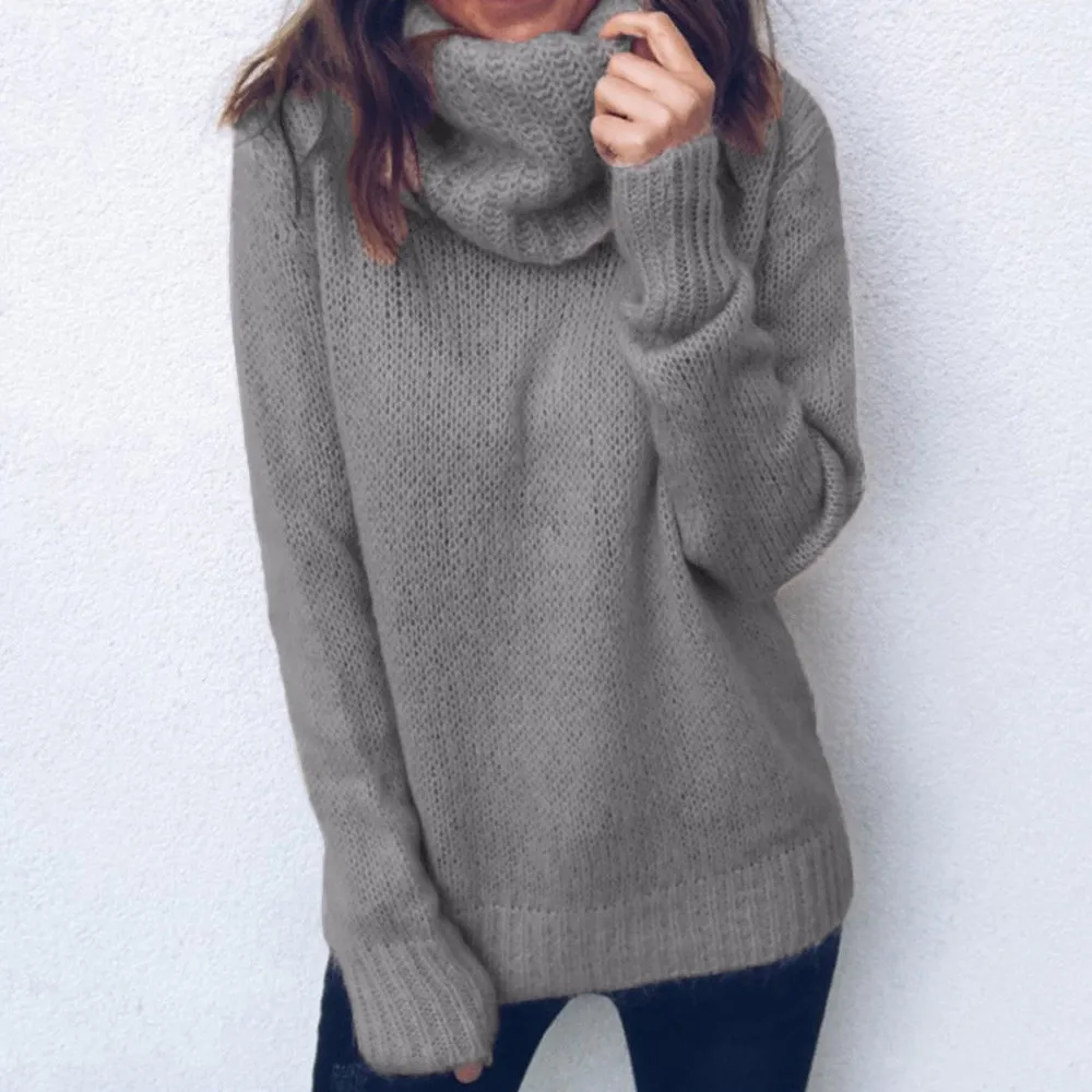 Women's Sweater Autumn Winter Women Solid Knitted Turtleneck Sweaters Casual Female Soft Jumper Pullover Plus Szie | Женская одежда