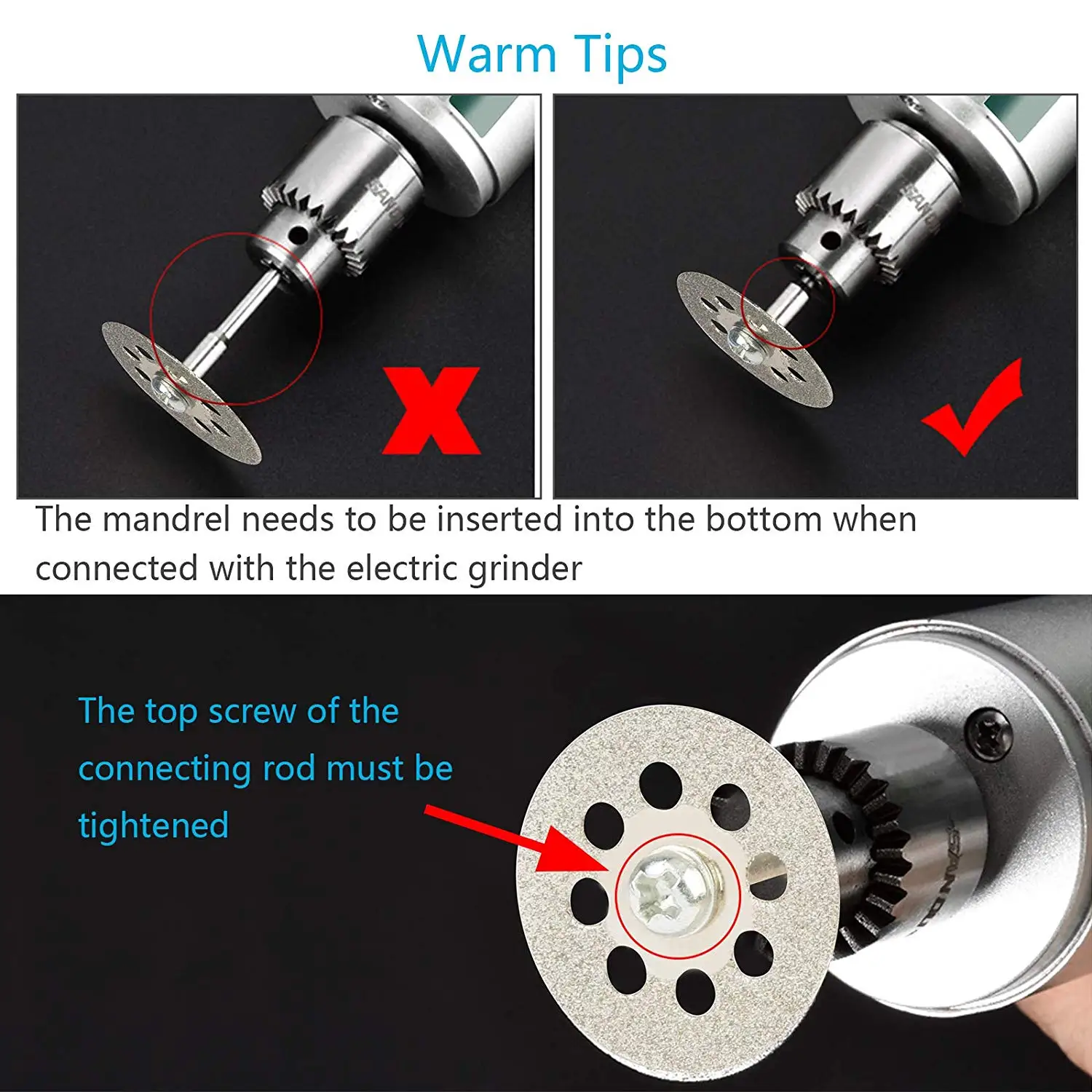 METABLE 1SET Diamond Cutting Wheel Cut Off Discs Rotary Tool Blades Mandrel Screwdriver and Sheets Sandpaper for wood | Дом и сад