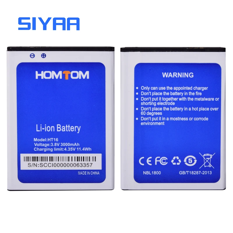 Оригинальный SIYAA HT16 Батарея для Homtom ht16 замена мобильный телефон Bateria высокое
