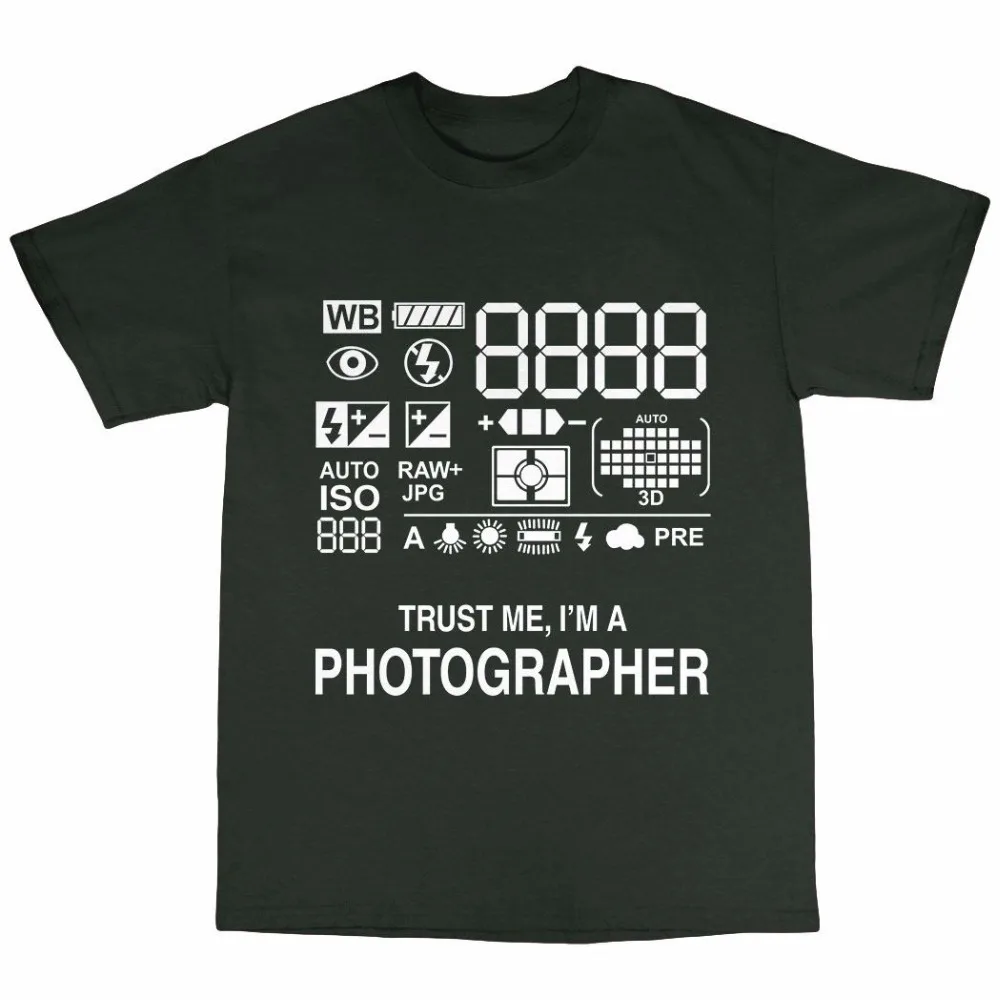 Лето 2018 100% хлопок нормальный фотограф Камера фотопринтом Harajuku футболка с