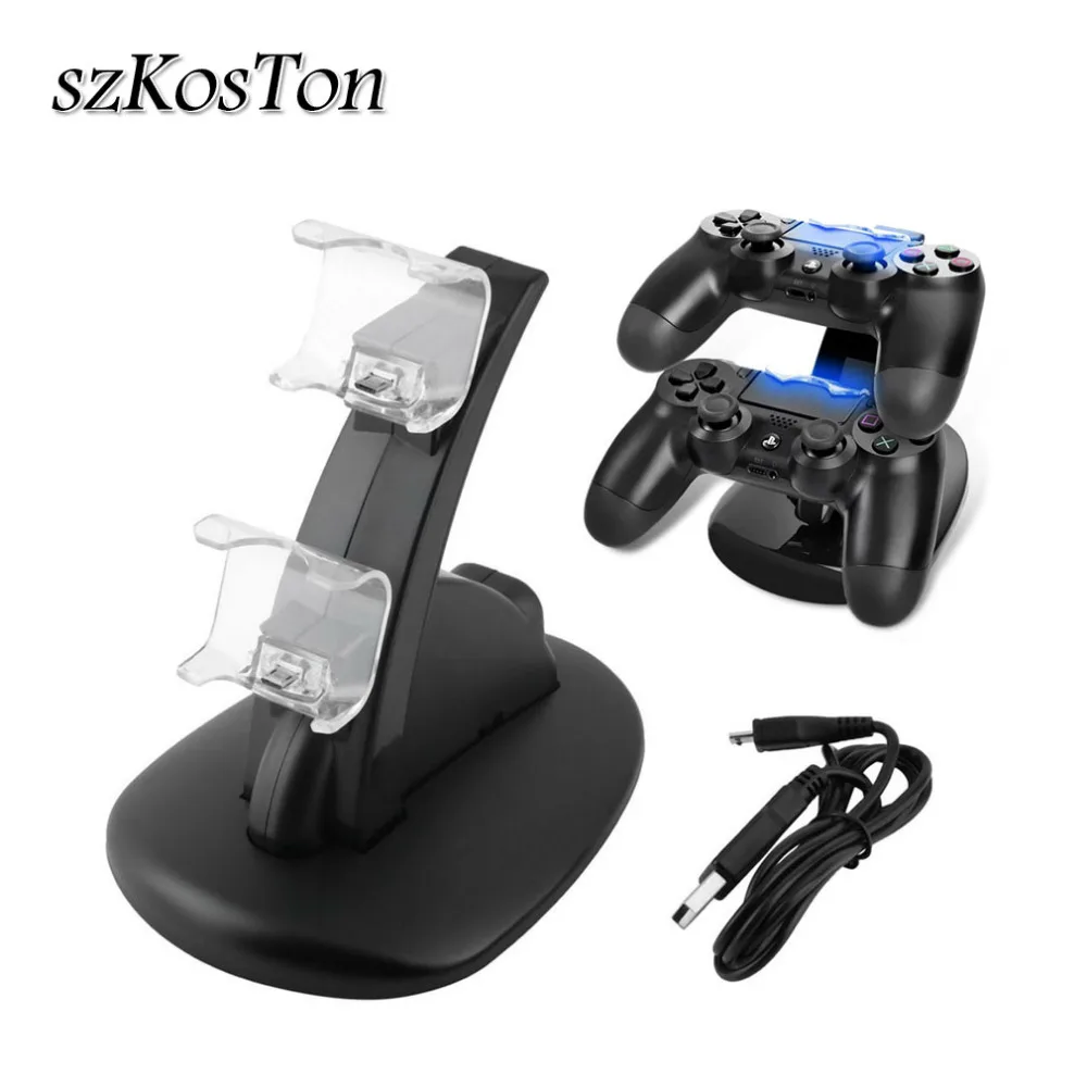 Светодиодный зарядный док-станция с двумя usb-портами для sony Playstation 4, игровой контроллер PS4, зарядная подставка, держатель для контроллера PS4