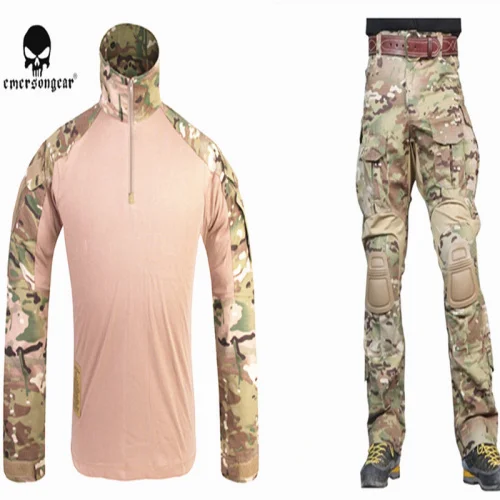 MC set EMERSONGEAR G3 боевая униформа для страйкбола рубашка брюки с наколенниками военная тактическая multicam охотничий камуфляж одежда EM9351 - Цвет: MC set