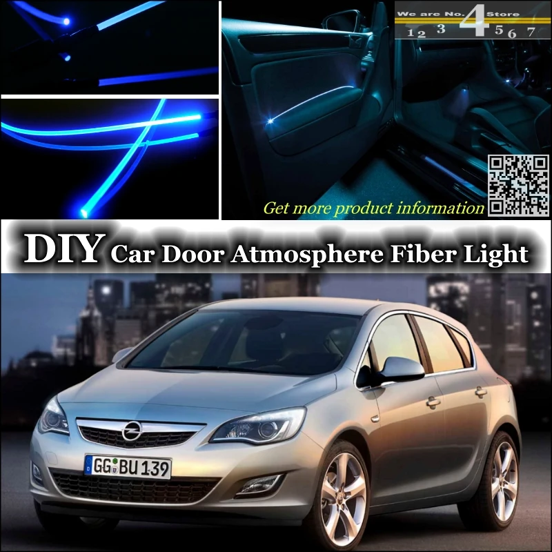 

interior Ambient Light Tuning Atmosphere Fiber Optic Band Lights For Opel Astra Inside Door Panel illumination Not EL light