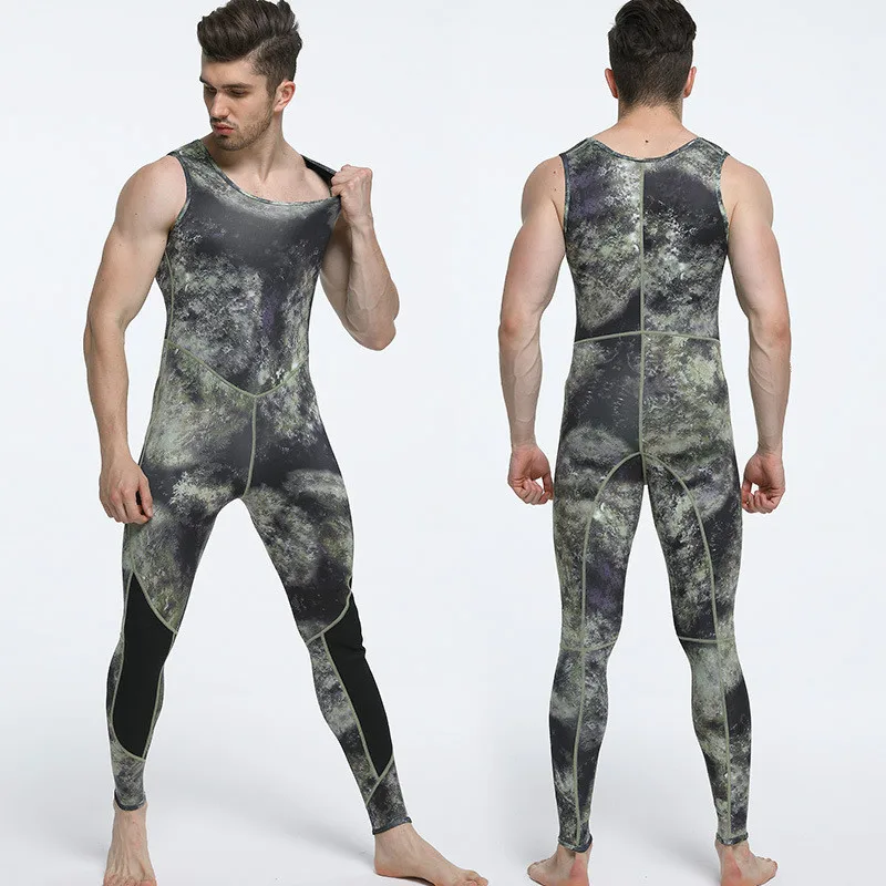 

New 1.5mm Camouflage Diving Suit Chloroprene Rubber Split Two-piece Fishing Hunting Diving Suit For Men