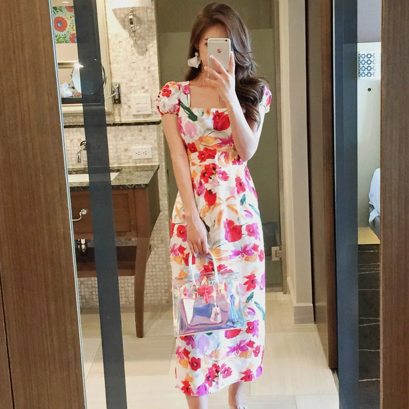 cheehom 2018 new summer chiffon short print long dresses women vestidos vetement femme harajuku bohemian runway dress feminina | Женская