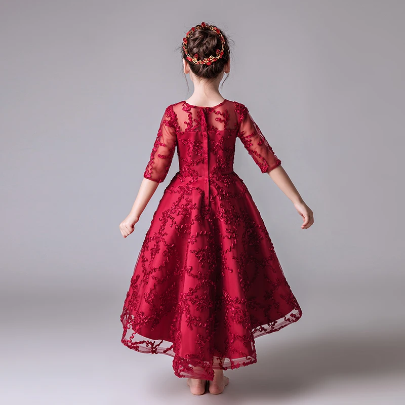 Платья с цветочным узором для девочек на свадьбу короткое вечернее платье