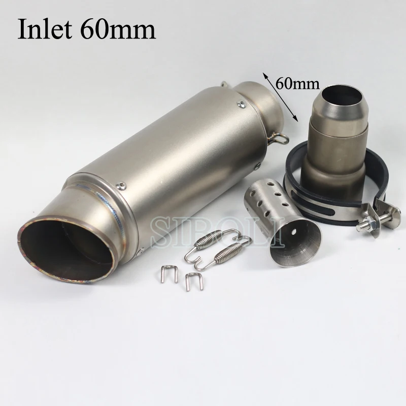 Впускной 51 мм 60 мм мотоцикл глушитель выхлопной трубы из нержавеющей стали GP гоночный глушитель из углеродного волокна Выхлопной Трубы дБ Killer SC008