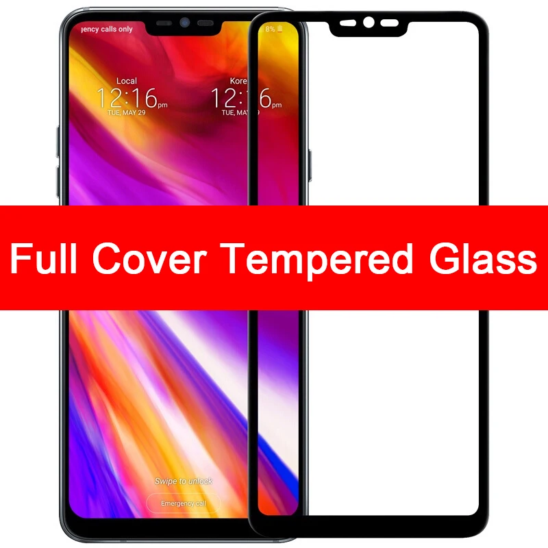 Full cover tempered glass for LG G8 ThinQ screen protectors for LG V20 V30 V40 Thinq q6 g6 K10 K8 protective glas film