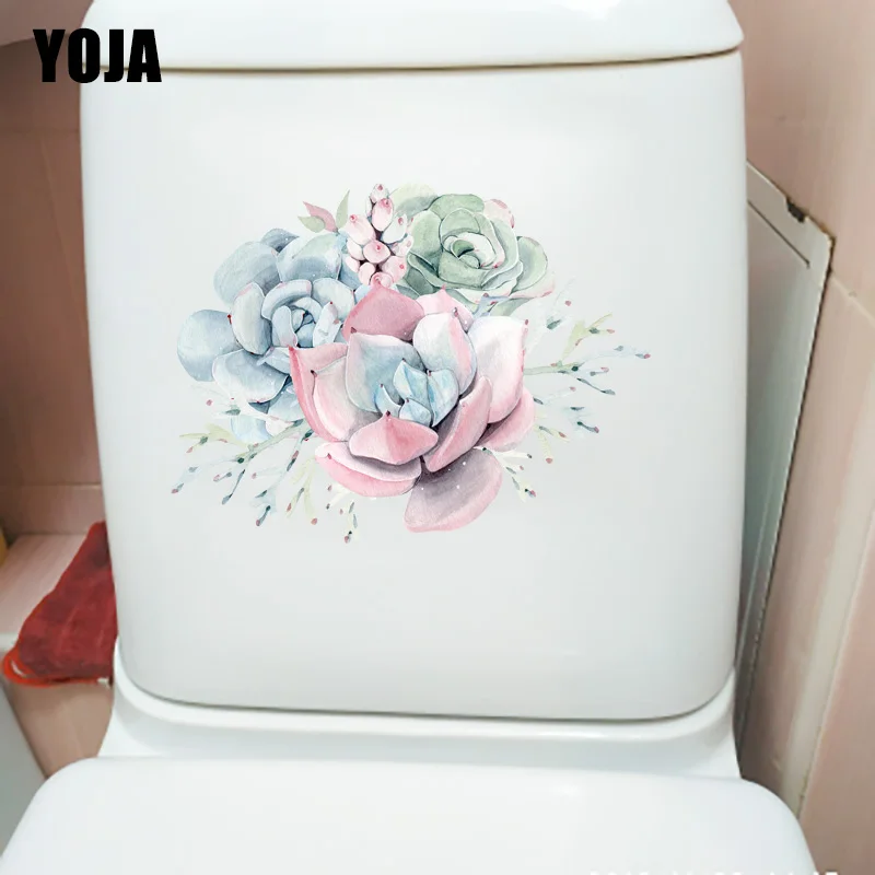 YOJA 23 4*17 2 см Мультяшные суккуленты ручной работы цветы модная наклейка на унитаз