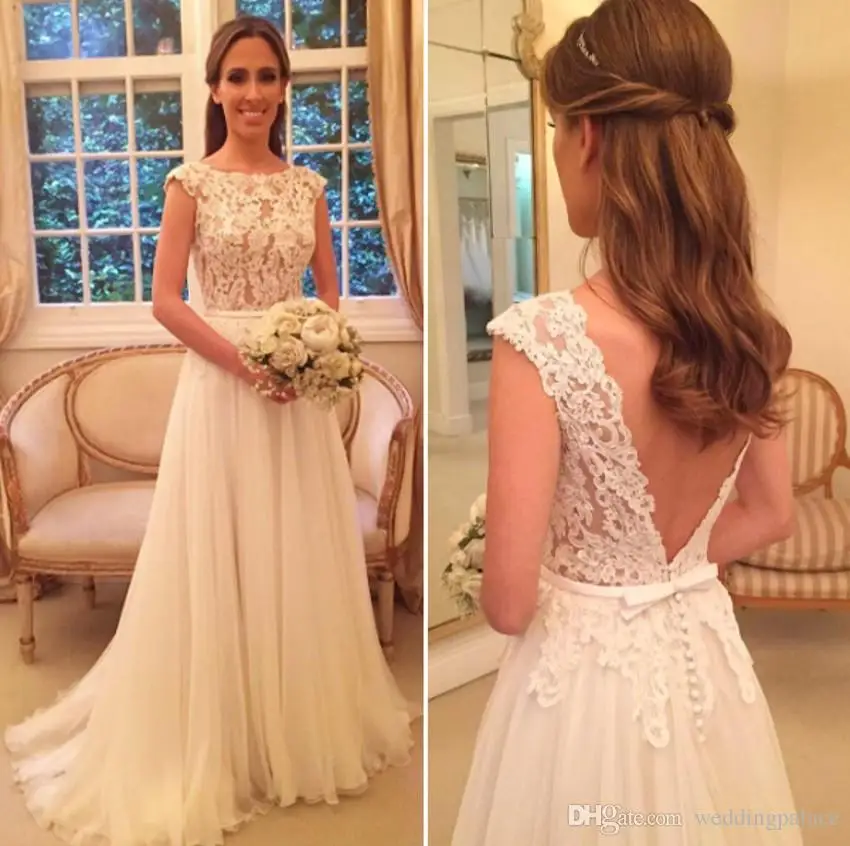 Женское свадебное платье в стиле бохо Vestido de noiva дешевое пляжное с открытой спиной