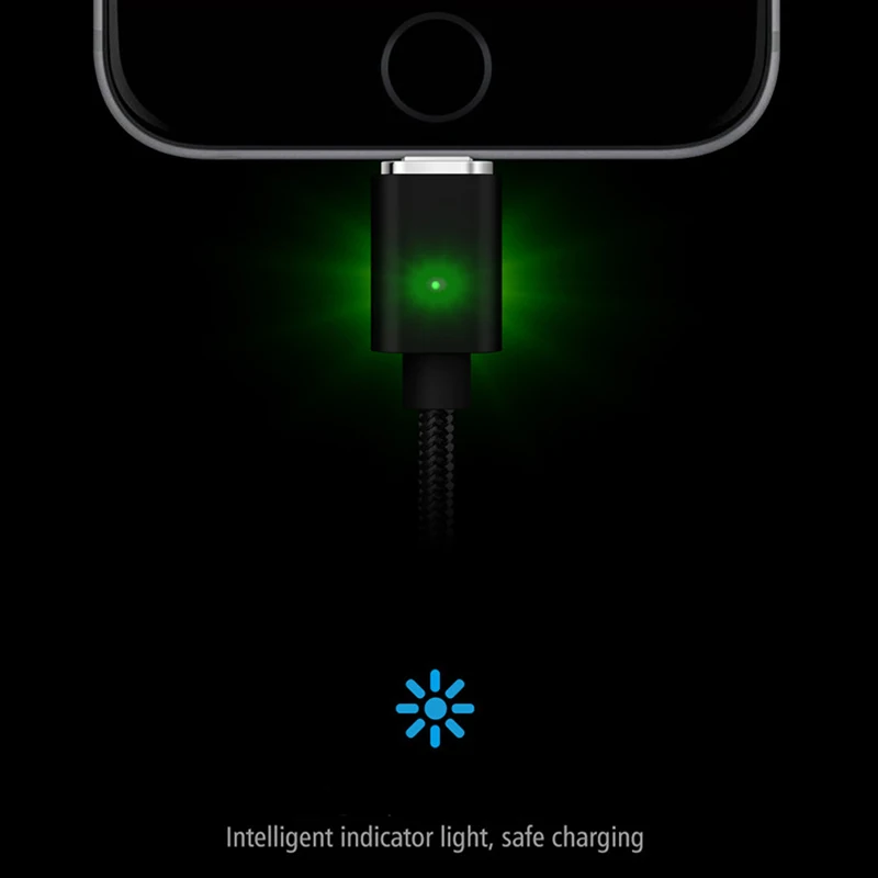 Магнитный кабель Usb Type c/Micro USB/для iphone адаптер 1 м 2 4 А светодиодный для быстрой
