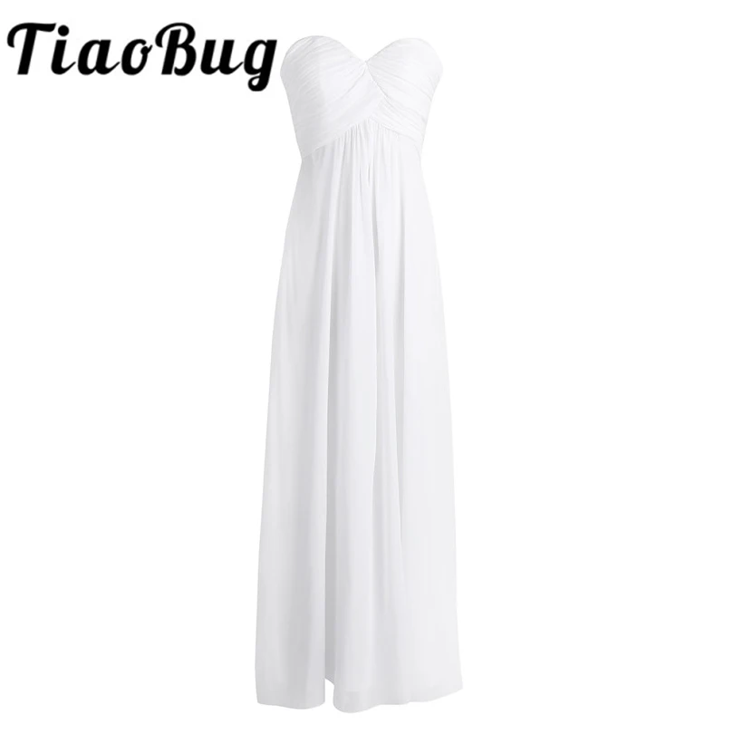 Женское шифоновое платье макси TiaoBug Белое Бальное Платье с вышивкой для